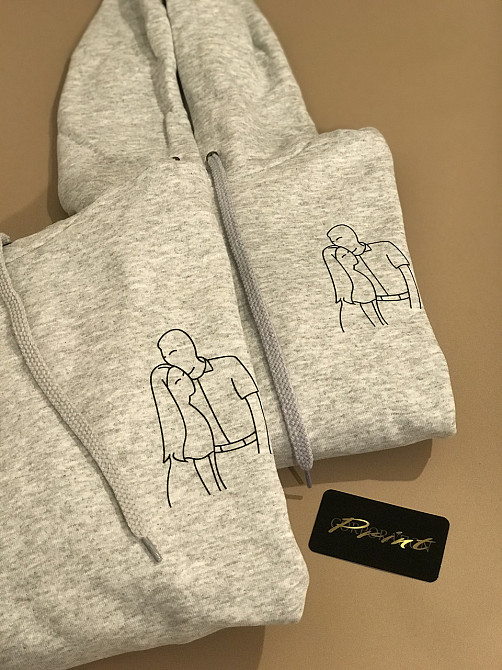 Парні теплі толстовки для закоханих із Вашим силуетом із фото Чернівці - фото 1