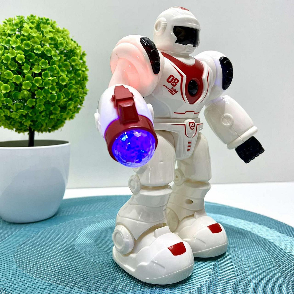 Робот функціональний з LED-підсвічуванням звуки та команди українською мовою 21см Біло-червоний (TK-31140 UK) Чернігів - фото 4