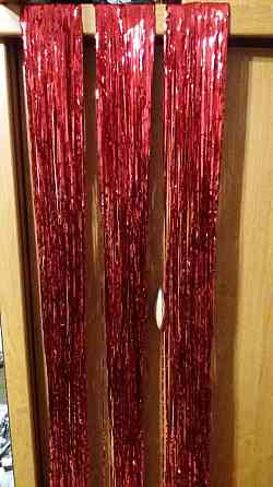 Дождик для фотозоны 150 см на 45 см красный Киев