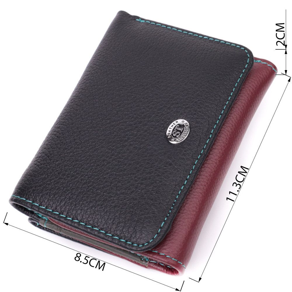 Удобный кошелек для девушек из натуральной кожи Разноцветный (ST Leather) Киев - изображение 7