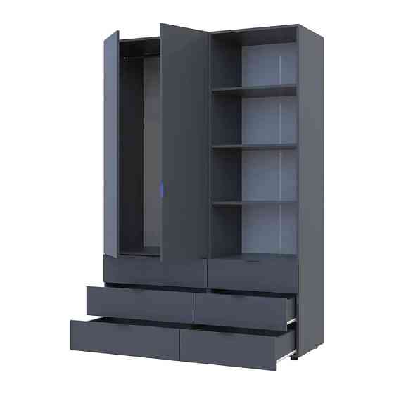 Шкаф для одежды Doros Гелар Графит 2ДСП с пеналом 137.5х49.5х203.4 (DRS-011912) Днепр