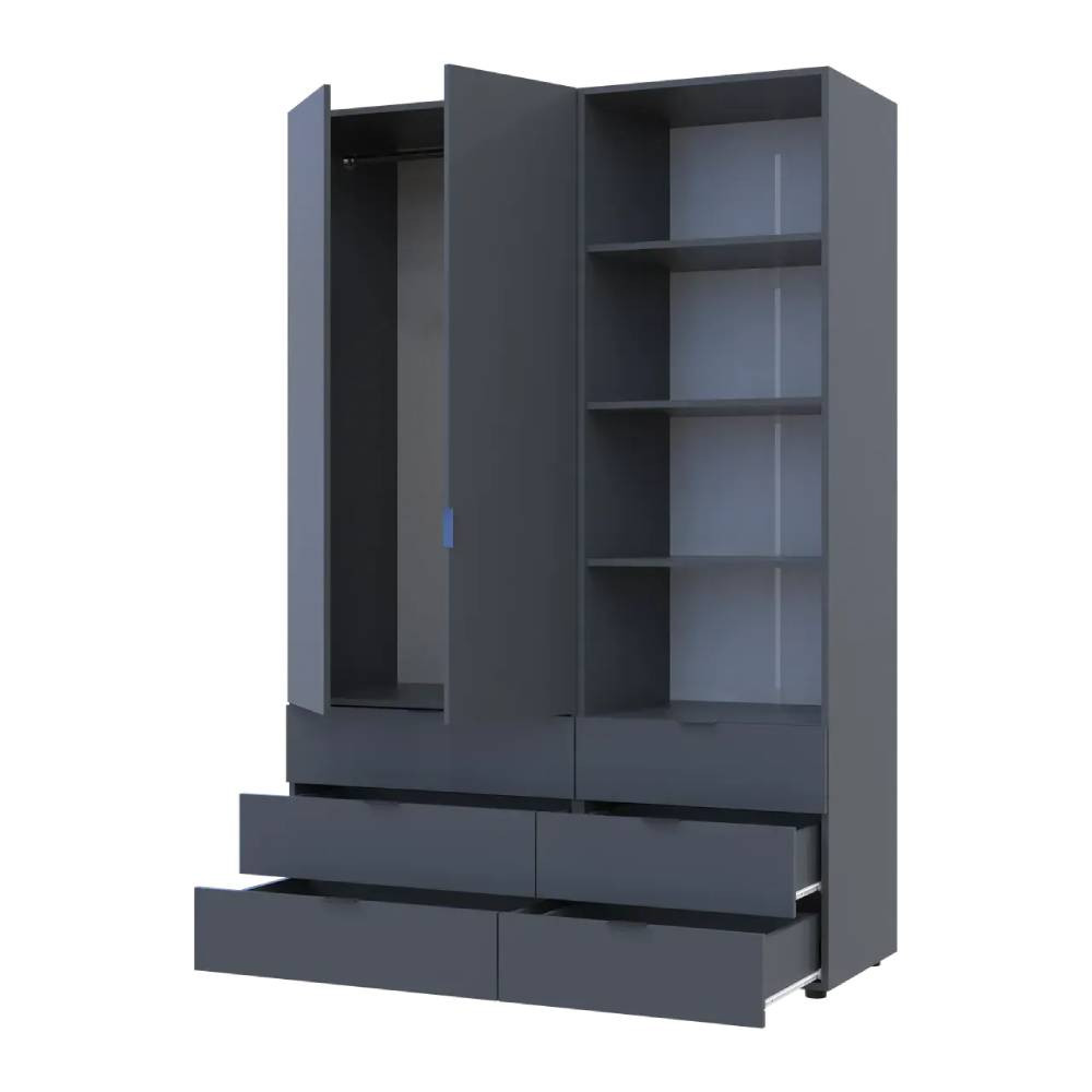 Шкаф для одежды Doros Гелар Графит 2ДСП с пеналом 137.5х49.5х203.4 (DRS-011912) Днепр - изображение 3