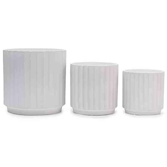 elemi Набір кашпо для квітів керамічні elemi "Грань" (13.5"; 16"; 20.5") (1,4 л; 2,4 л; 4,2 л) Коломыя