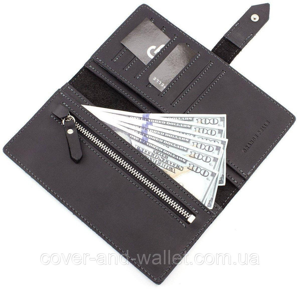 Стильный чолоічий купюрник ручной роботи із натуральної шкіри Grande Pelle 523110 Київ - фото 7