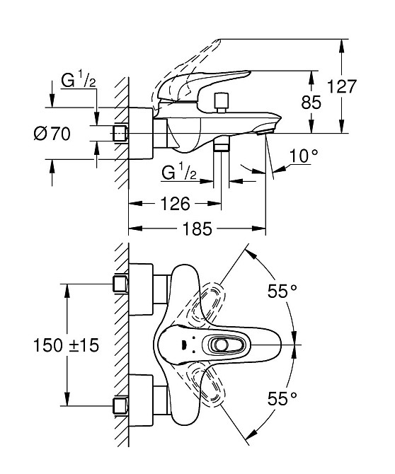 Змішувач для ванни Grohe Eurostyle   ( 33591LS3 ) 22552 Харків - фото 2