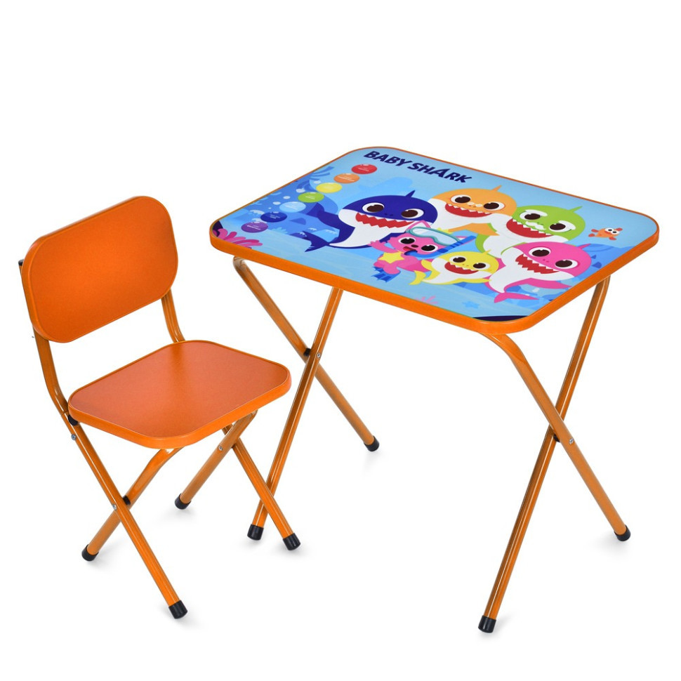 Дитячий столик складаний зі стільчиком M 5960-7 помаранчевий Вінниця - фото 1