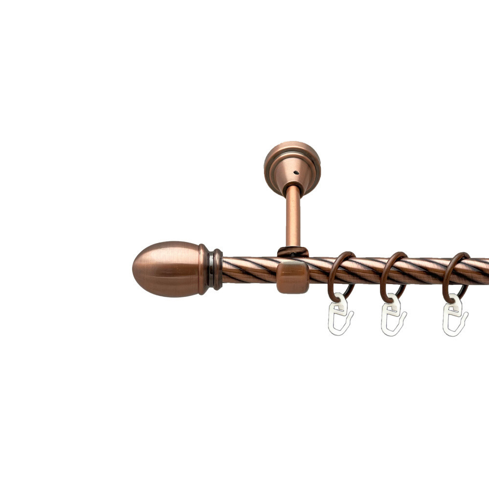 Карниз Orvit Белуно металевий однорядний відкритий скручена труба кільце металеве Мідь 16 мм 300 см (00-00025131) Львів - фото 1