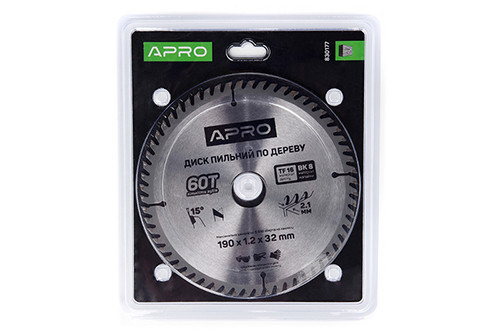 Диск пильный по дереву 190х32(30)х60Т APRO Ровно - изображение 1