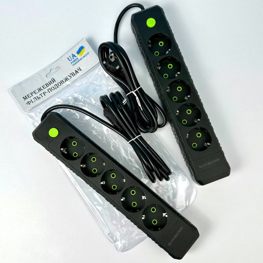 Сетевой фильтр-удлинитель 5 розеток 2500W 6м Винница - изображение 1