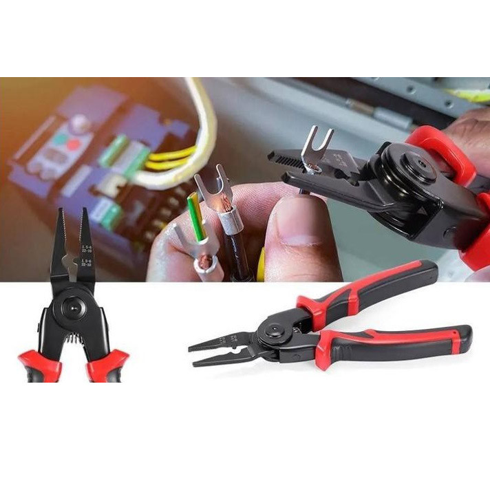 Многофункциональный набор быстросменных инструментов 5 в 1 (плоскогубцы, зачистка изоляции, обжимные щипцы) LF-12 Львов - изображение 12