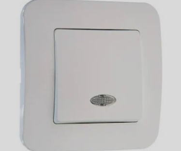 Выключатель одноклавишный с подсветкой Anestech (белый) Винница