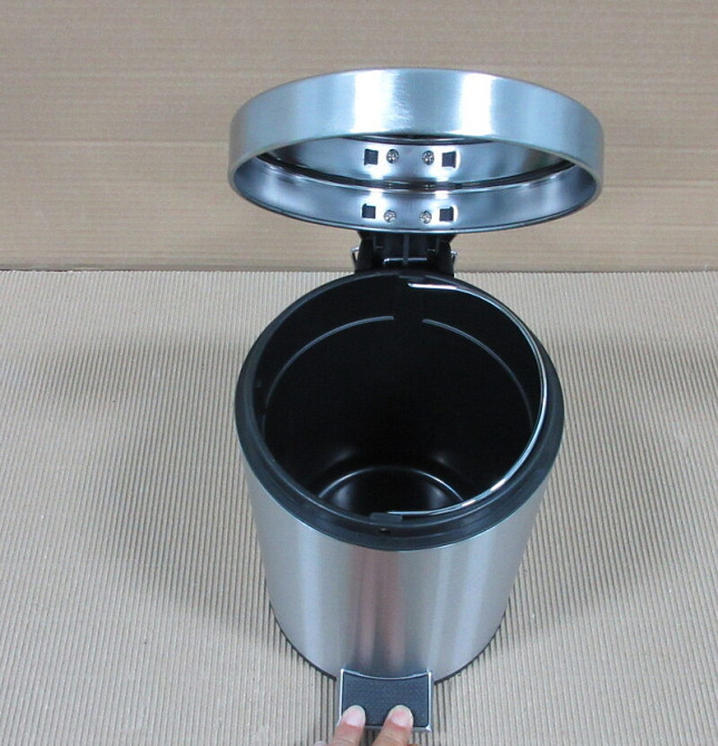 Відро для сміття кругле Zerix Solo-TC0103 SS Color 3 л колір нержавійка (ZX5895) Київ - фото 3