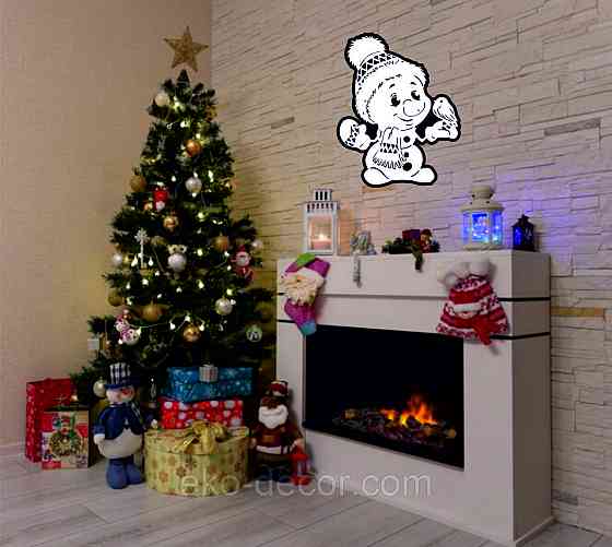 Декоративное настенное Панно «Снеговик», Декор на стену 70*50 см Киев