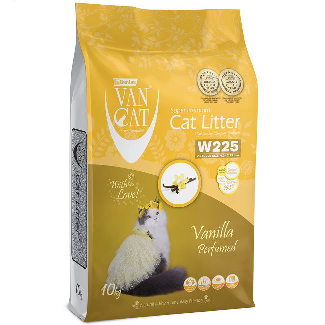 Бентонітовий наповнювач VanCat Vanilla з ароматом ванілі для котячого туалету, 10 кг Київ - фото 1