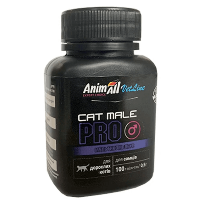 Вітаміни AnimAll VetLine CAT MALE PRO Поліфункціональний комплекс для дорослих котів, 100 табл Київ - фото 1