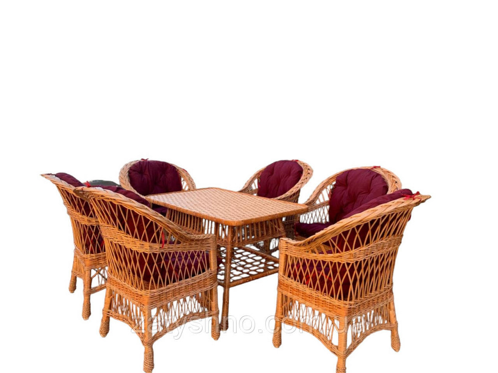 Меблі плетені з накидками та великим столом Київ - фото 7