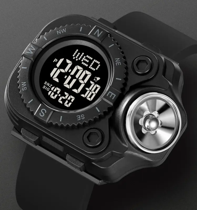 Чоловічий наручний годинник з ліхтарем Skmei 2187 Чорний з чорним циферблатом Вінниця - фото 8