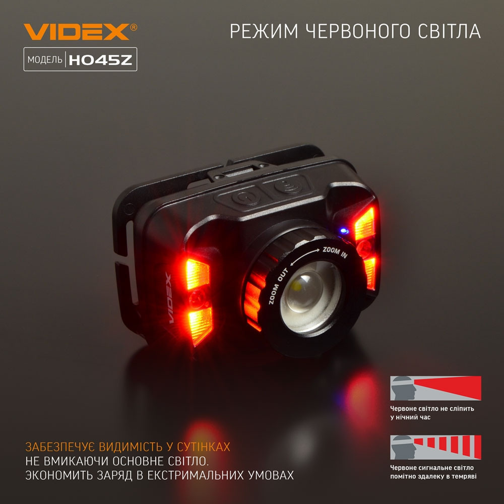 Ліхтарик LED налобний 270Lm 5000К чорний VLF-H045Z Videx Житомир - фото 12