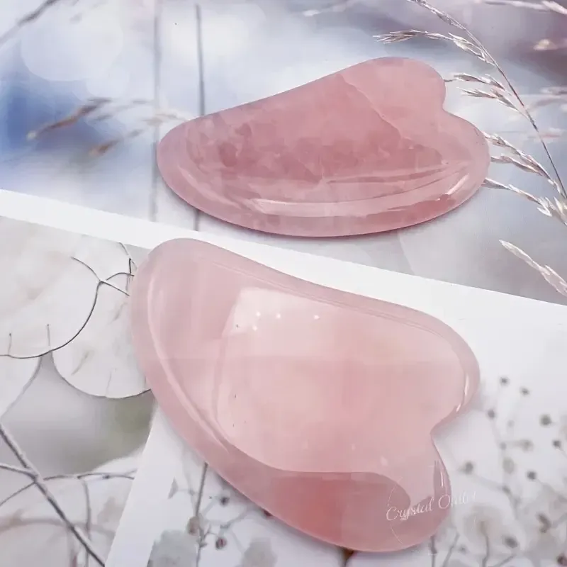 Акупунктурний масажер гуаша з рожевого кварцу у формі серця, 6.3 см. Київ - фото 6