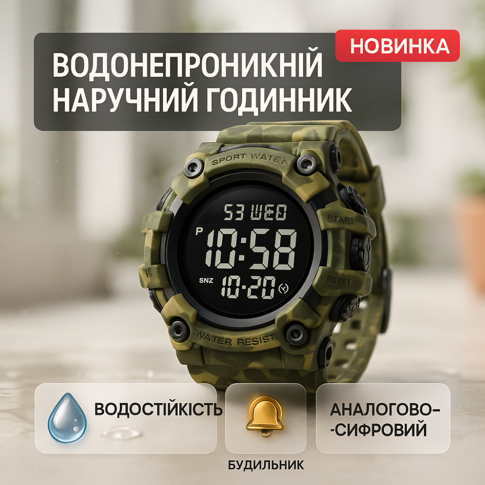 Польовий годинник для армії SKMEI, Годинник чоловічий спортивний з крокоміром для подорожі BP-30 Львів - фото 19