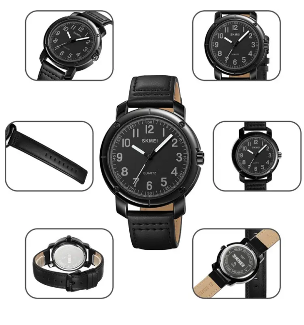 Класичний наручний чоловічий годинник Skmei 1987 Чорний Вінниця - фото 9