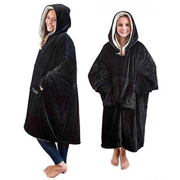 Толстовка плед для взрослых и детей, Двухсторонняя толстовка плед халат Новогодний с рукавами KO-19 Львов - изображение 7