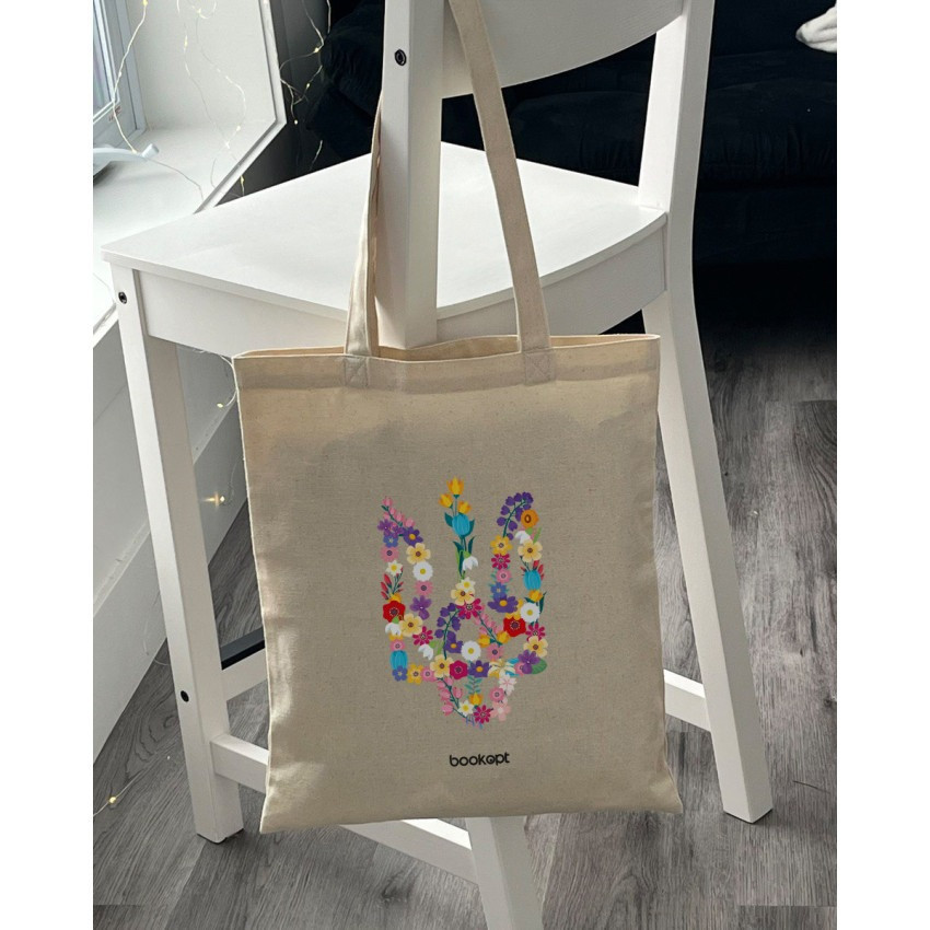 Екошопер BookOpt BK4033 Квітковий Тризуб бежевий Киев - изображение 6