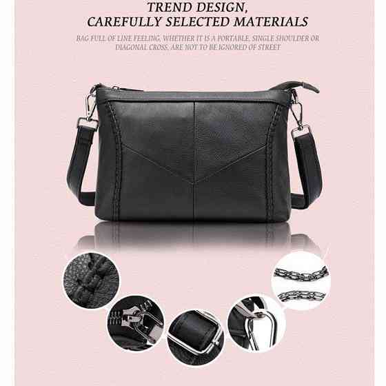 Сумка женская кожаная на одно отделение Vintage 20051 Черная Киев