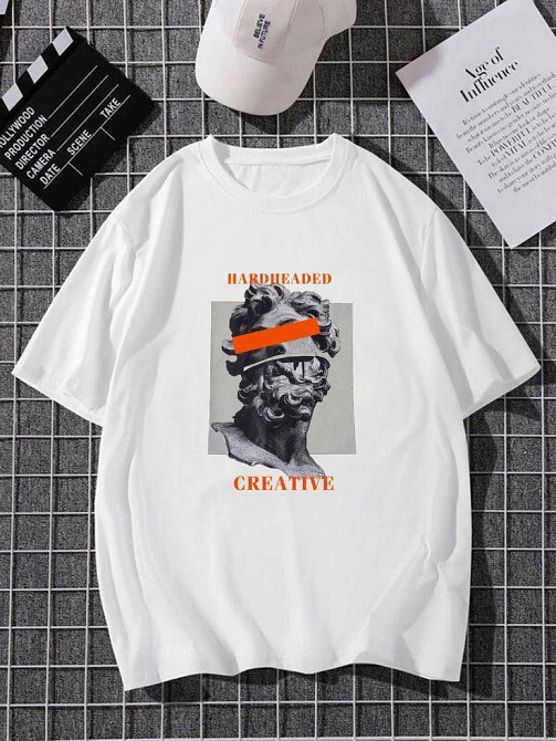 Футболка мужская с принтом  42 Белая 2664088855 Днепр - изображение 1