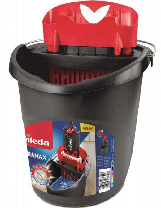 Набір для прибирання Відро 10 літрів з віджимом та плоска швабра Vileda "UltraMax Box" (155737) Нововолинськ - фото 4