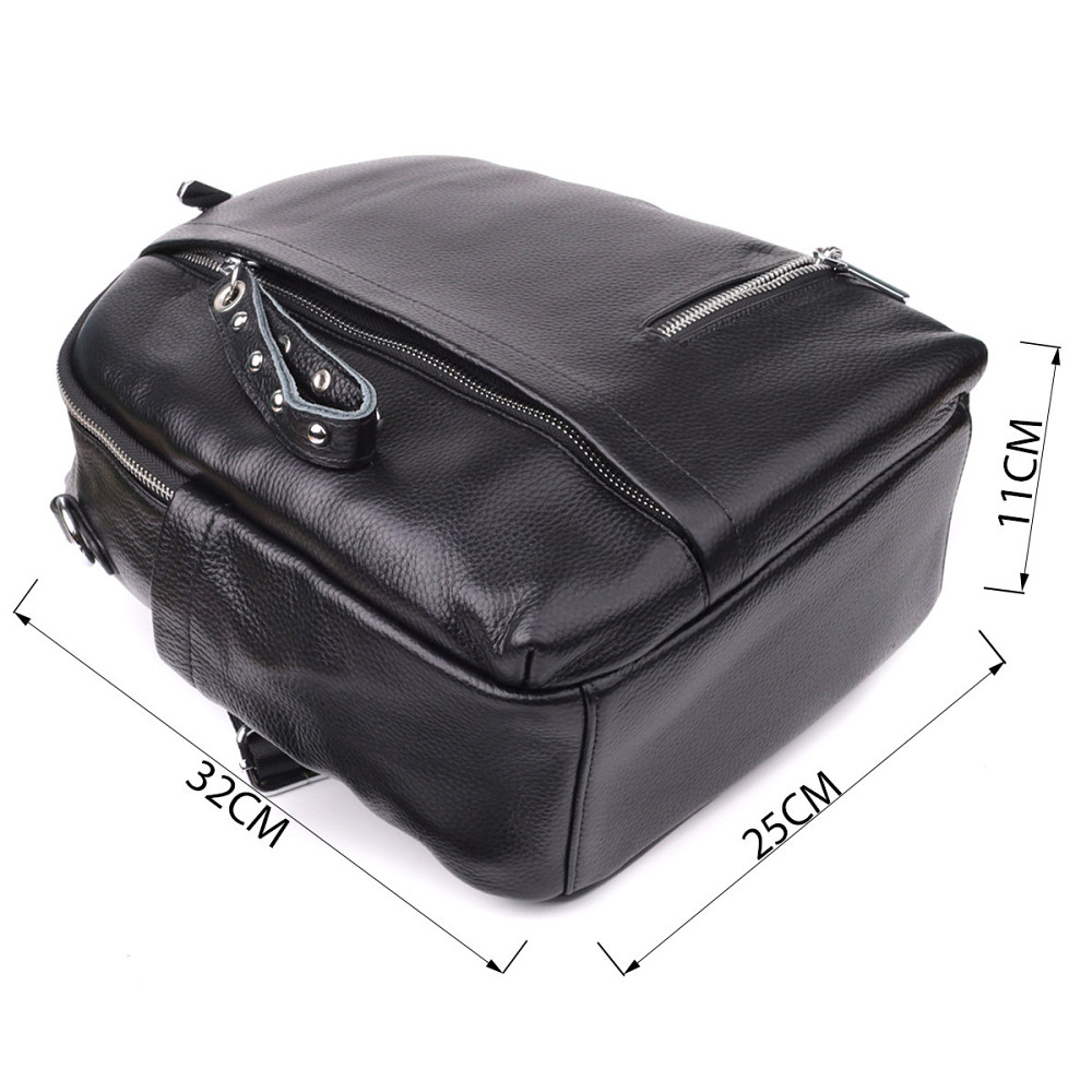 Жіночий рюкзак з натуральної шкіри Vintage 23055 Чорний Київ - фото 3