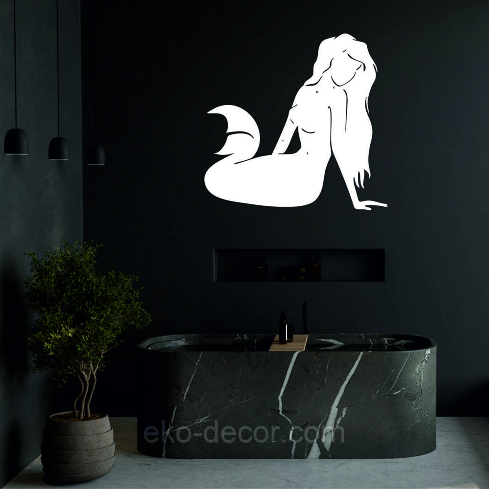 Декоративне настінне 3D Панно «Русалонька» Декор на стіну з об'ємом 50*48 см, Білий Київ - фото 4