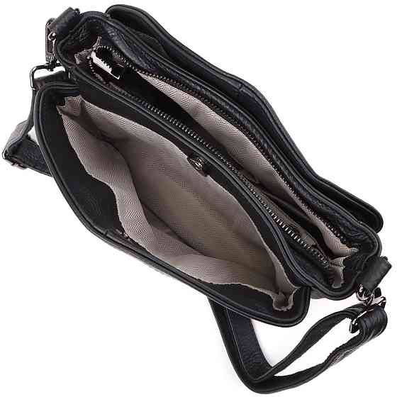 Сумка на плече з натуральної шкіри Чорний (Vintage) Київ