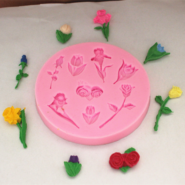 Молд силиконовый Цветы 77 мм розовый Киев - изображение 4