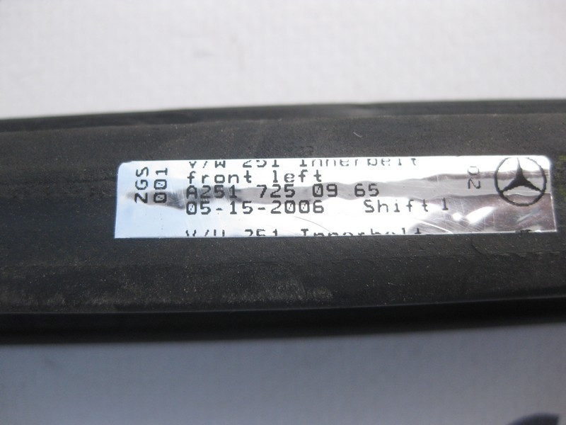 Mercedes-Benz  A2517250965 Внутрішня планка ущільнювача скла передніх лівих дверей R-Class W251 Одеса - фото 3