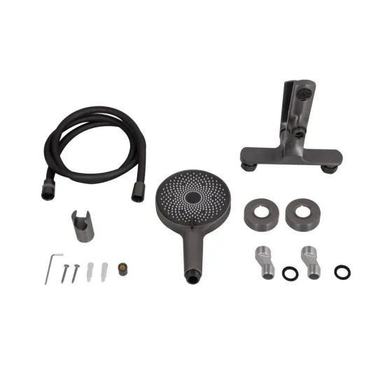 Змішувач для ванни Qtap Slavonice з душовим гарнітуром QTSLV259GMB48035 Gunmetal Black PVD графіт Київ