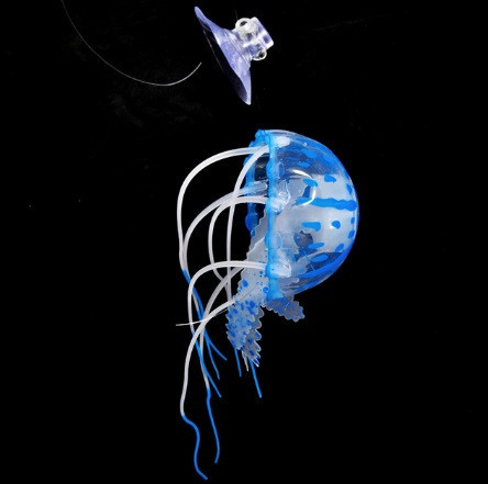 Медуза в акваріум силіконова 65 на 140 мм блакитний Київ - фото 2