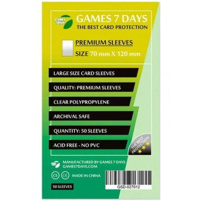 Протектор для карт Games7Days 70 х 120 мм, Large, 50 шт (PREMIUM) (GSD-027012) Винница - изображение 1