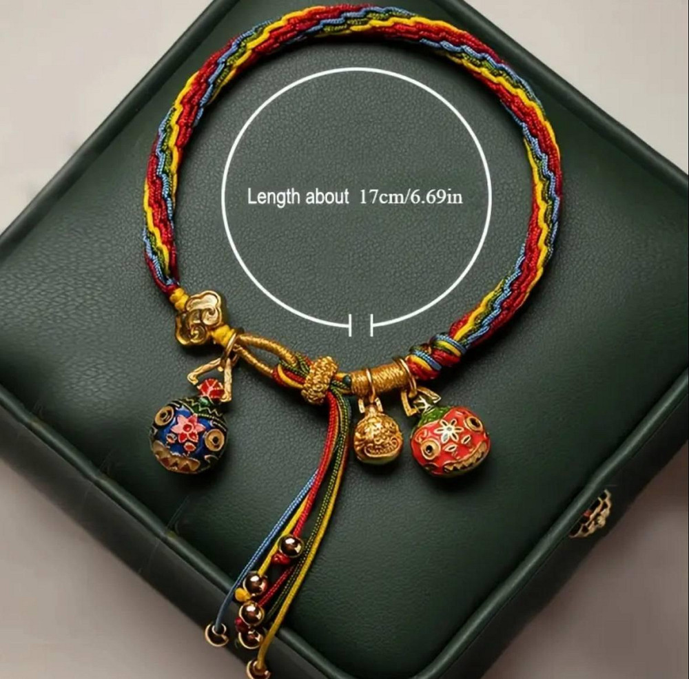Этнический браслет-оберег с эмалированными подвесками и колокольчиками Киев - изображение 5