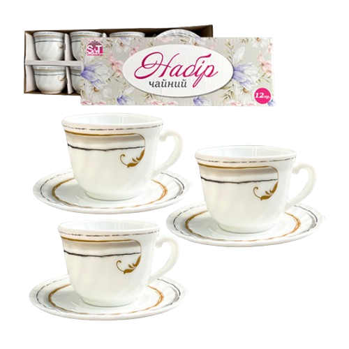 Набір чайний "Gold" 12 предметів 30055-230305 S&T
    
            
                Набір чайний "Gold" 12 предметів 30055-230 Житомир