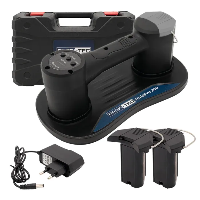 Потужна акумуляторна вакуумна присоска PROFI-TEC HoldPro 200 : з АКБ 2шт-12V 1.5 Ah + ЗП (007064) Київ - фото 1