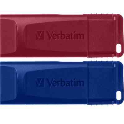 USB флеш накопичувач Verbatim 2x32GB Store&apos;n&apos;Go Slider Red/Blue USB 2.0 (49327) Вінниця