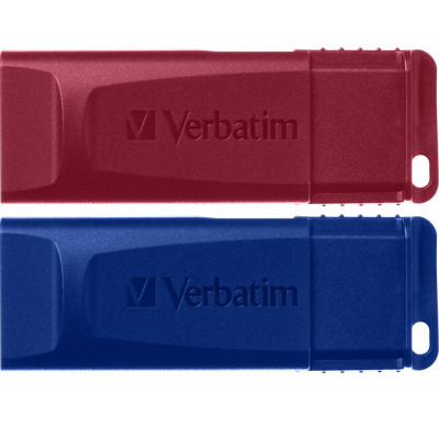 USB флеш накопитель Verbatim 2x32GB Store'n'Go Slider Red/Blue USB 2.0 (49327) Винница - изображение 1