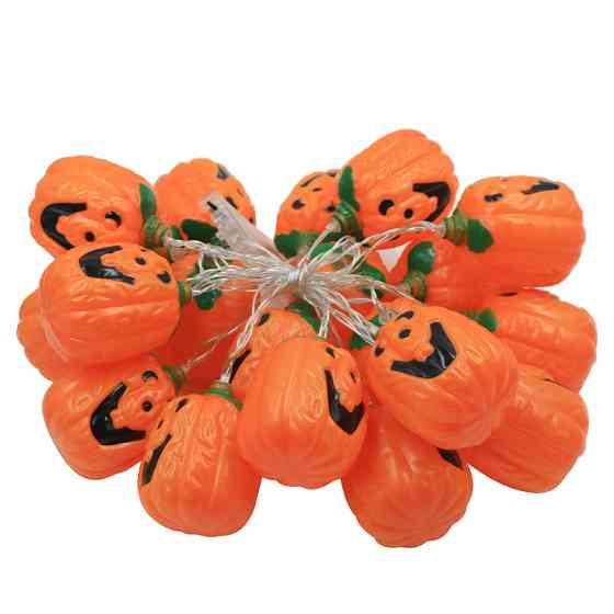 Гирлянда Хэллоуин Тыквы смайлики 150 см 10 led 55 на 50 мм оранжевый Киев