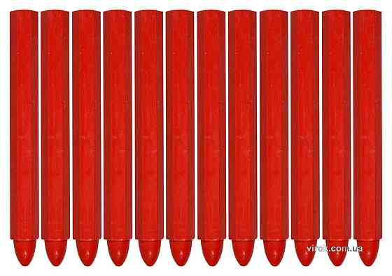 Крейда маркувальна для різних поверхонь YATO : 120 x 12 мм, червона, 12 шт [50] Одеса