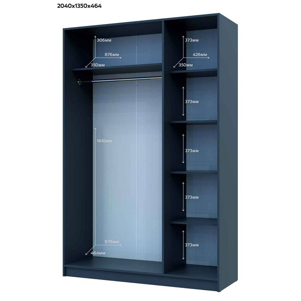 Шафа розпашна для одягу Doros Промо 135х48х204 см Графіт (DRS-011206) Львів - фото 6