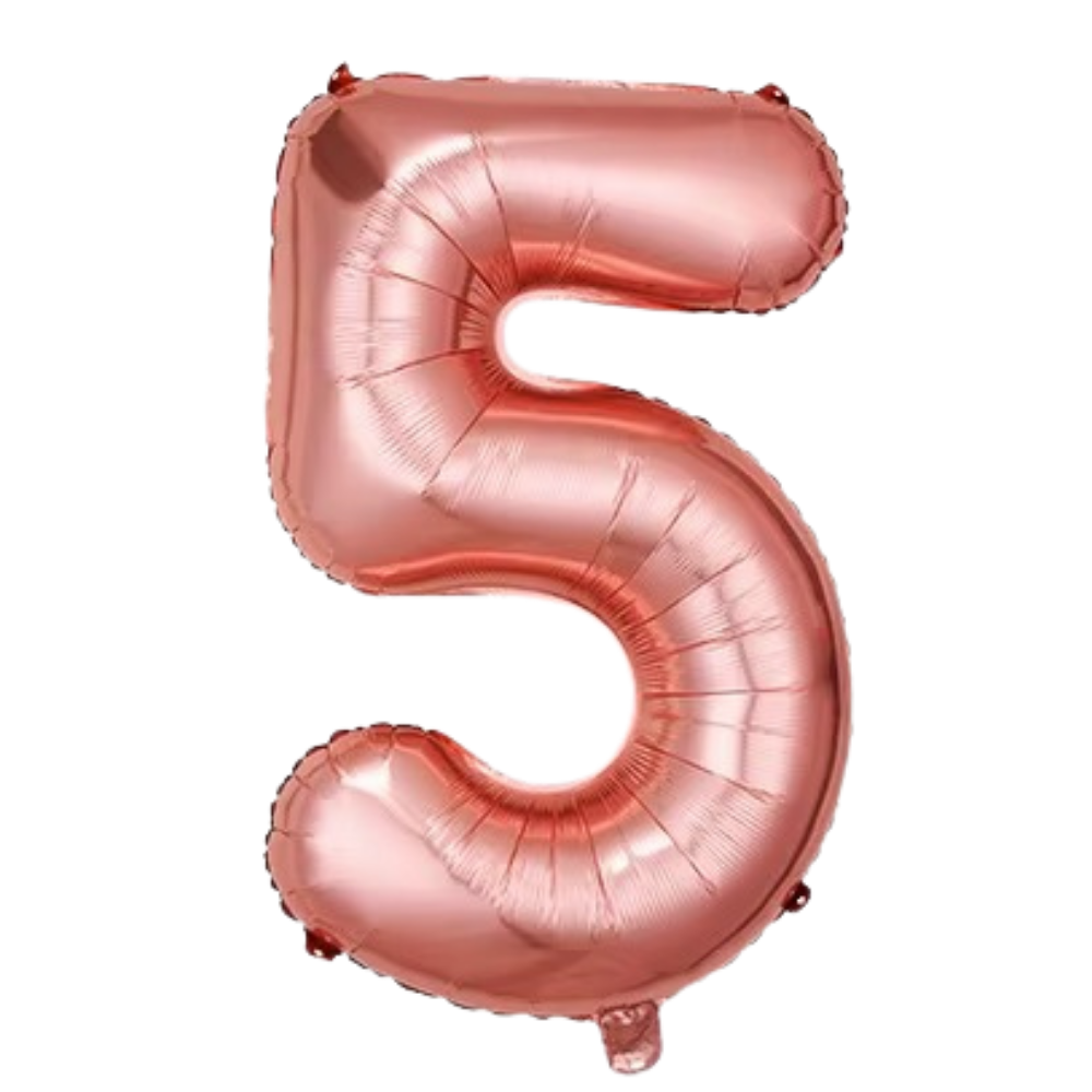 Повітряна куля у вигляді цифри 5 рожеве золото,32 дюйми, фольгована, для свята дня народження,річниць Кам'янець-Подільський - фото 2