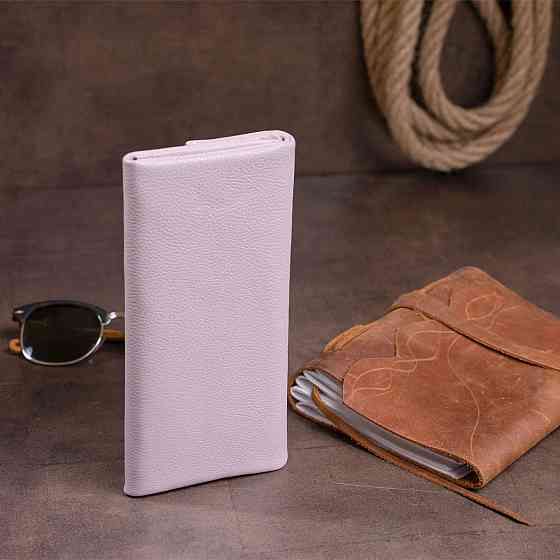 Клатч конверт з кишенею для мобільного шкіряний жіночий Ліловий (ST Leather) Київ