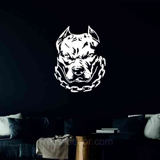 Декоративное настенное Панно «Питбуль», Декор на стену 110*84 см, Белый Киев