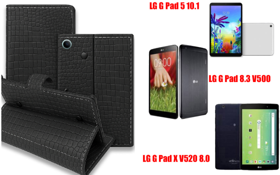 Книга-трансформер для планшета Lg G Pad 5 10.1, Pad 8.3, Pad X 8.0, цвет Black Krokodil Black Киев